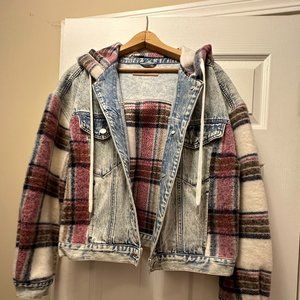 Blank NYC Starflower Jacket. Denim and Plaid  New without Tags Size M